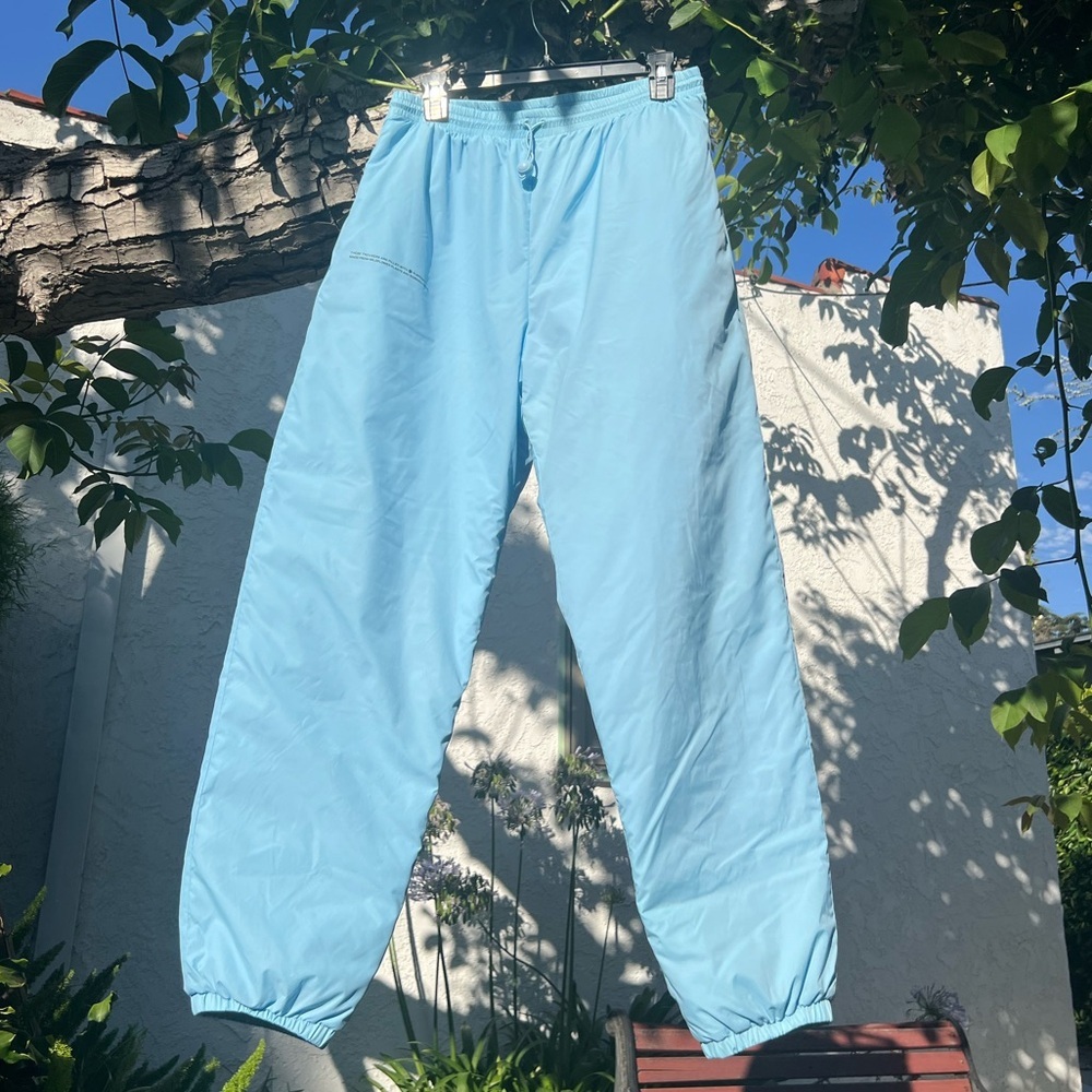 PANGAIA FLWRDWN™ Track Pants Light Blue | Medium | Insulated Thermal Sweatpants